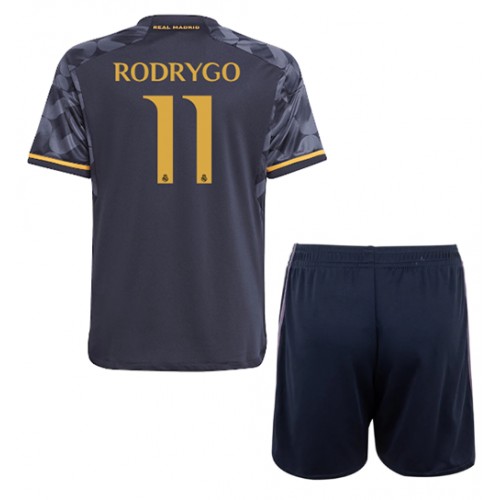 Real Madrid Rodrygo Goes #11 Gostujuci Dres za djecu 2023-24 Kratak Rukav (+ Kratke hlače)